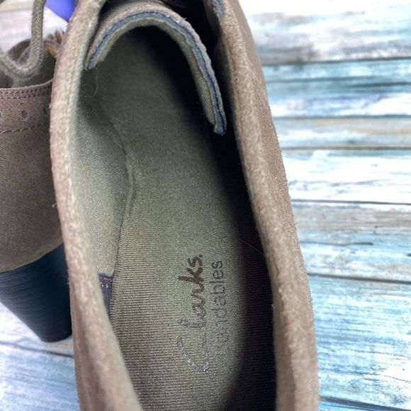 Clarks Taupe Brown Lace up Booties - Picture 6 of 12